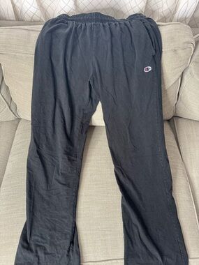Champion Black Sweatpants with Embroidered Logo